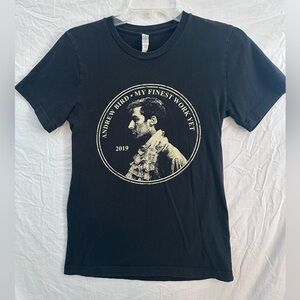 Andrew Bird My Finest Work Yet 2019 Black Graphic Band Tee Shirt Small